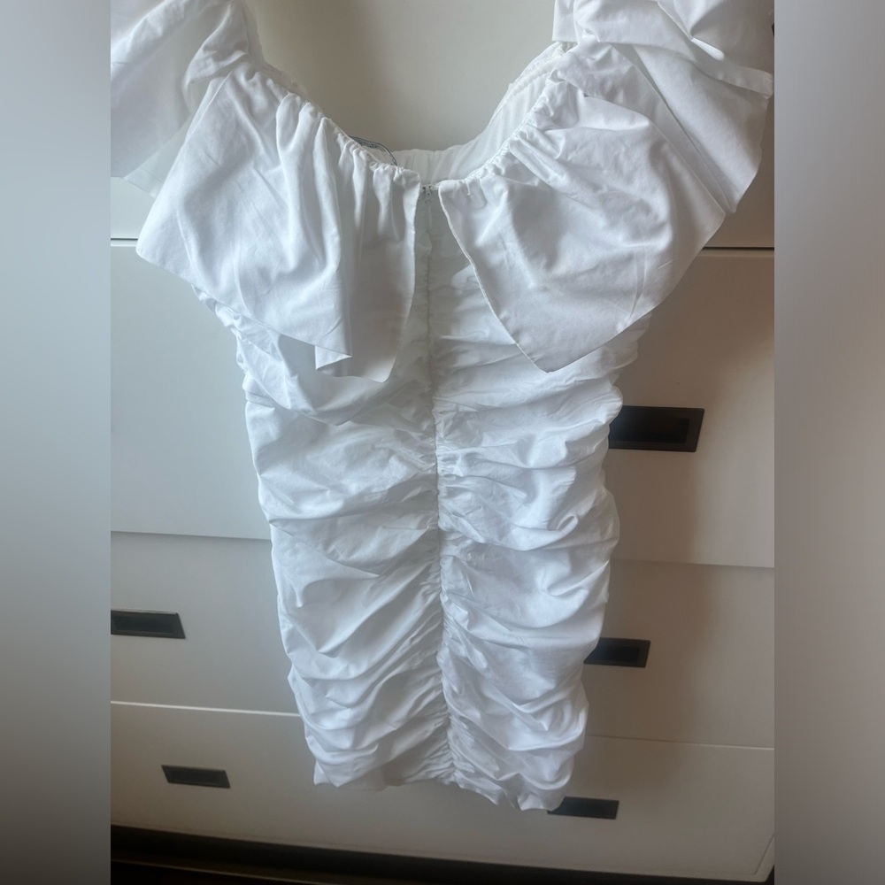 WHITE ZARA RUCHED SUNDRESS - Picture 4 of 5